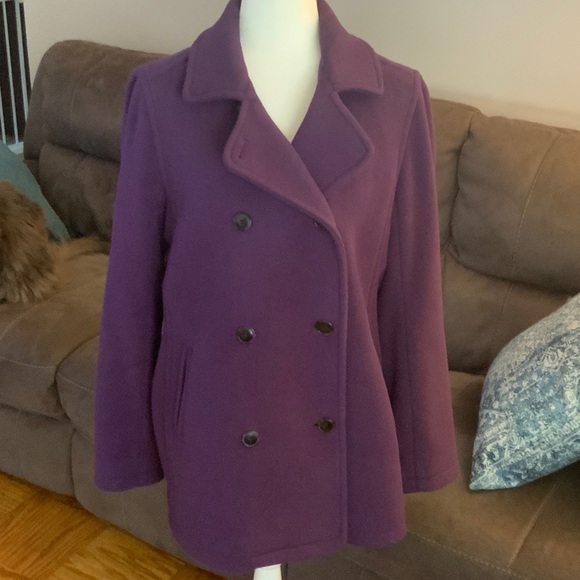 L.L. Bean Women's Deep Purple Peacoat - Picture 1 of 4